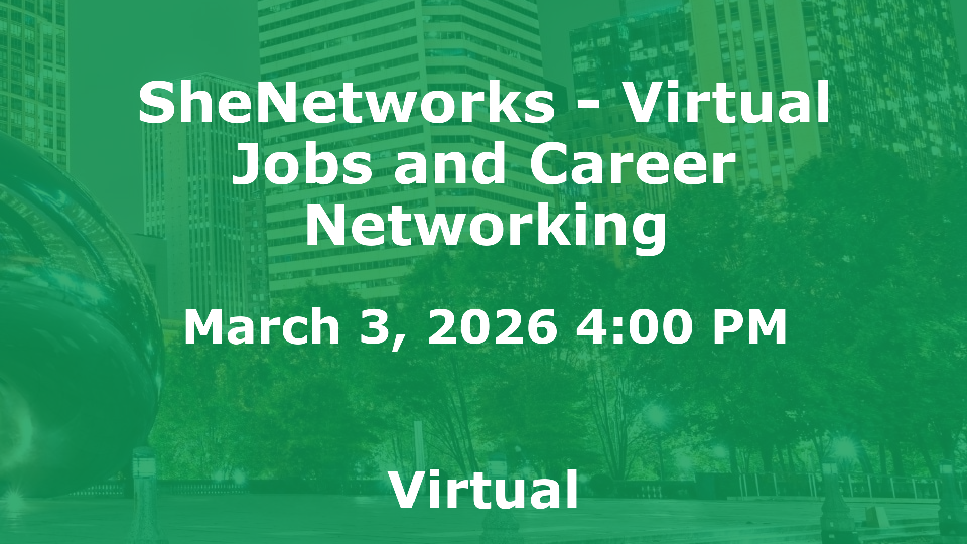 SheNetworks - Virtual Jobs and Career Networking event image